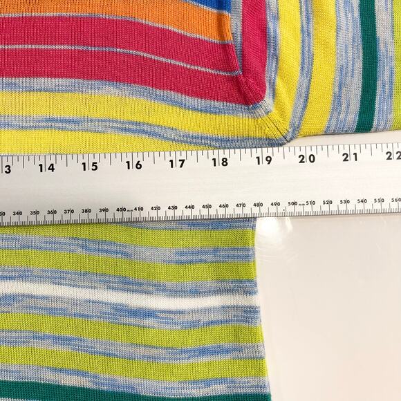 NWOT SOFT SURROUNDINGS Sweater S  Rainbow Stripe Multicolor Knit”Oasis” - Picture 7 of 9